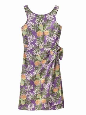 Patagonia Pataloha Dress Ulu Paradise Light Acai Size 12 Hawaiian Tropical Print